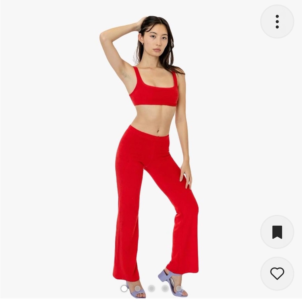 Los Angeles apparel red loop terry pants, imperfect like new